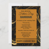 Vaderdag Brunch Gold Curls Leafy Swirls Party Kaart (Voorkant)