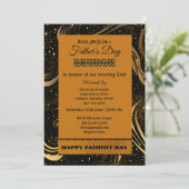 Vaderdag Brunch Gold Curls Leafy Swirls Party Kaart (Staand voorkant)