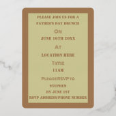 Vaderdag brunch houten teken op maat folie uitnodiging (Achterkant)