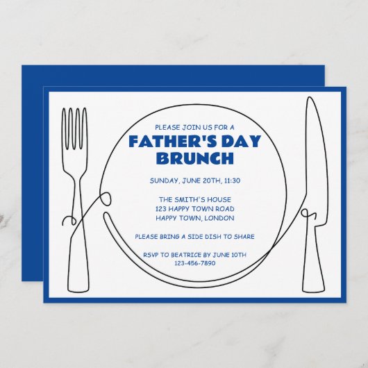  VADERDAG BRUNCH PARTY KAART (Voorkant / Achterkant)