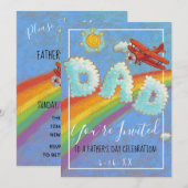 Vaderdag Brunch Plane Rainbow Kaart (Voorkant / Achterkant)