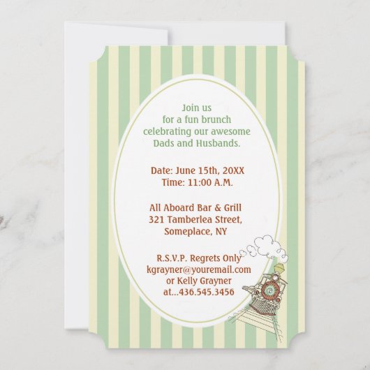 Vaderdag brunch trein kaart (Achterkant)