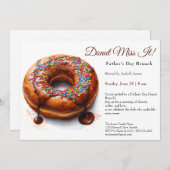 Vaderdag brunch uitnodiging – Donuts & koffie (Voorkant / Achterkant)