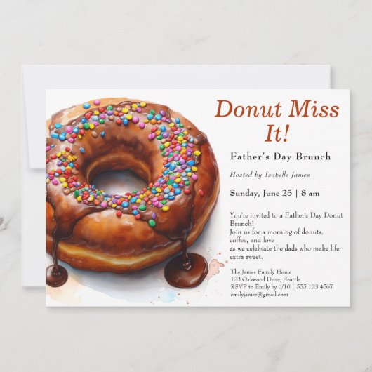 Vaderdag brunch uitnodiging – Donuts & koffie (Voorkant)