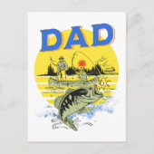 Vaderdag Buitenshuis Vissend Varen Camping Papa Briefkaart (Voorkant)