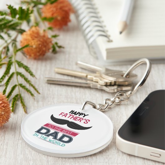 vaderdag cadeau Acryl Sleutelhanger (Voorkant Rechts)