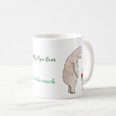 Vaderdag cadeau Cute Beer en Cub aangepaste naam Koffiemok (Voorkant rechts)