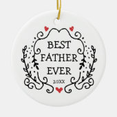 Vaderdag Cadeau Gepersonaliseerd Beste vader ooit Keramisch Ornament (Voorkant)