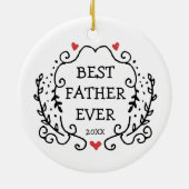 Vaderdag Cadeau Gepersonaliseerd Beste vader ooit Keramisch Ornament (Achterkant)