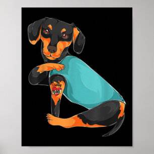 Vaderdag cadeau Grappige hond papa teckel Ik hou v Poster