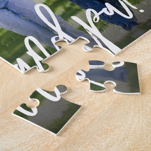 Vaderdag Cadeau Idee Gepersonaliseerde Opa foto Legpuzzel (Zijkant)