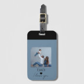 Vaderdag cadeau met foto en papa, ik hou van je bagagelabel (Voorkant (verticaal))