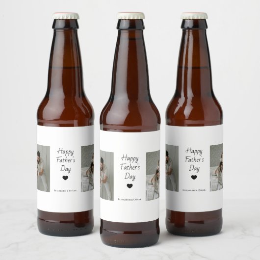 Vaderdag cadeau met foto's en Kinder namen - Bier Etiket (Flessen)