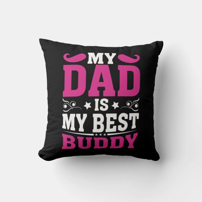 Vaderdag Cadeau | Mijn vader is mijn beste boeddy Kussen (Voorkant)