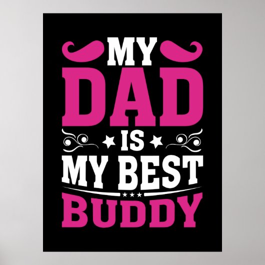 Vaderdag Cadeau | Mijn vader is mijn beste boeddy Poster (Voorkant)