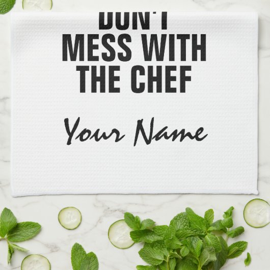 vaderdag cadeau Niet rommelen met chef-koken Theedoek (Gevouwen)