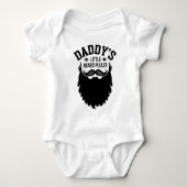 Vaderdag Cadeau, Papa's Kleine Baard Trekker Romper (Voorkant)