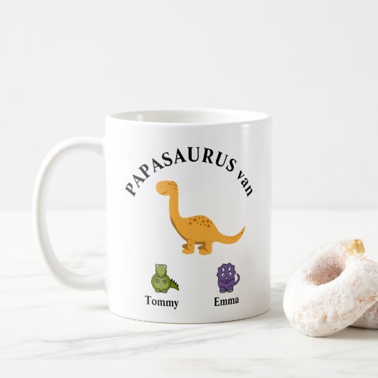 Vaderdag cadeau papasaurus mok (Met donut)