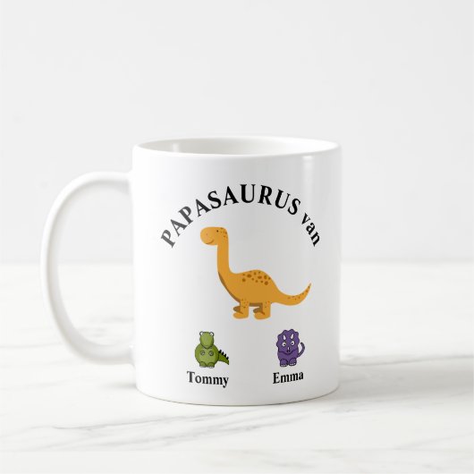 Vaderdag cadeau papasaurus mok (Links)
