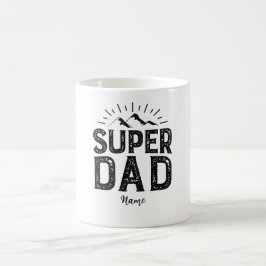 Vaderdag cadeau, Super vader, klantnaam Koffiemok
