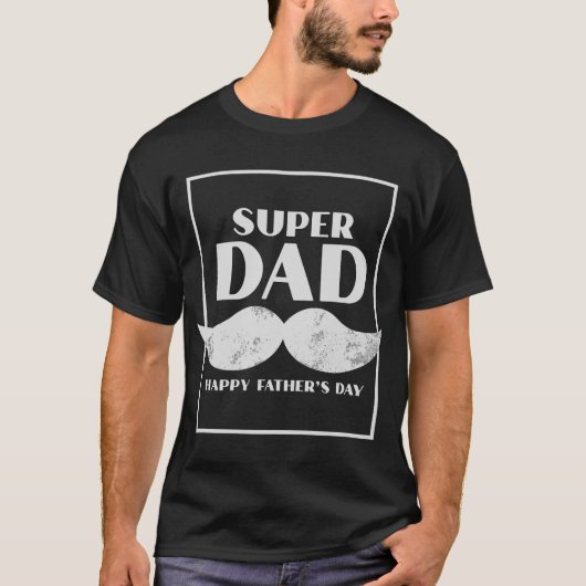 Vaderdag cadeau, Super vader T-shirt (Voorkant)