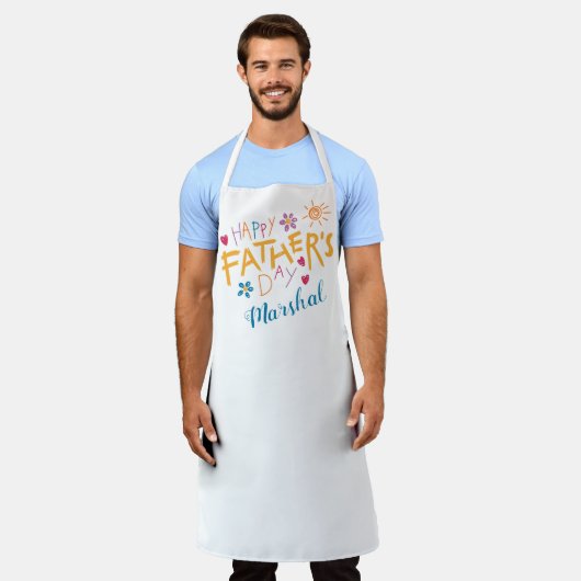 Vaderdag cadeau van de kinder schort (Gedragen)