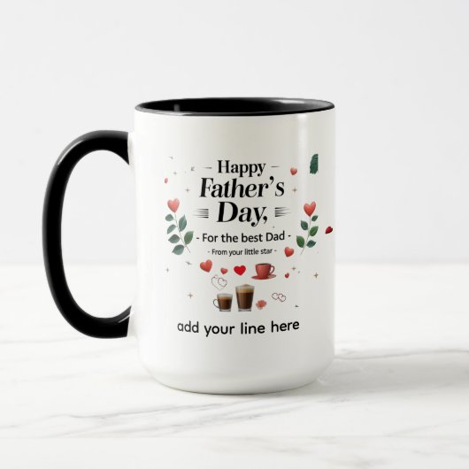 Vaderdag cadeau voor de beste vader - Hart Mok (Links)