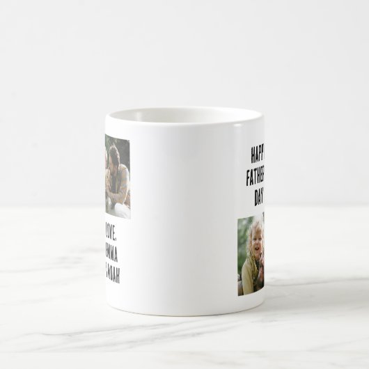 Vaderdag cadeau voor hem, aangepaste 2 foto koffiemok (Center)