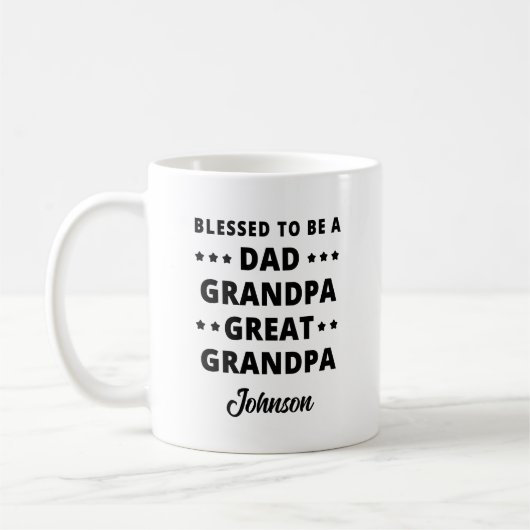 Vaderdag cadeau voor overgrootvader koffiemok (Links)