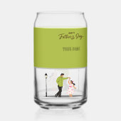 Vaderdag cadeau voor papa | Aangepaste foto & naam Blikvorm Glas (Achterkant)
