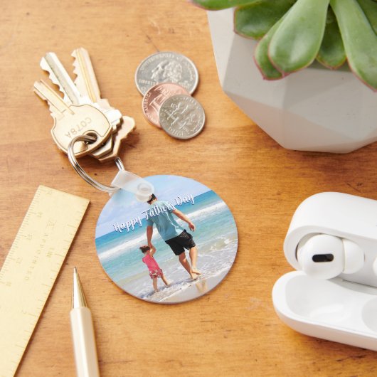 Vaderdag cadeau voor papa | Aangepaste foto & naam Sleutelhanger (Bureau)