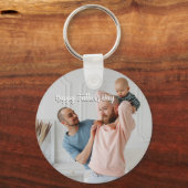 Vaderdag cadeau voor papa | Aangepaste foto & naam Sleutelhanger (Voorkant)