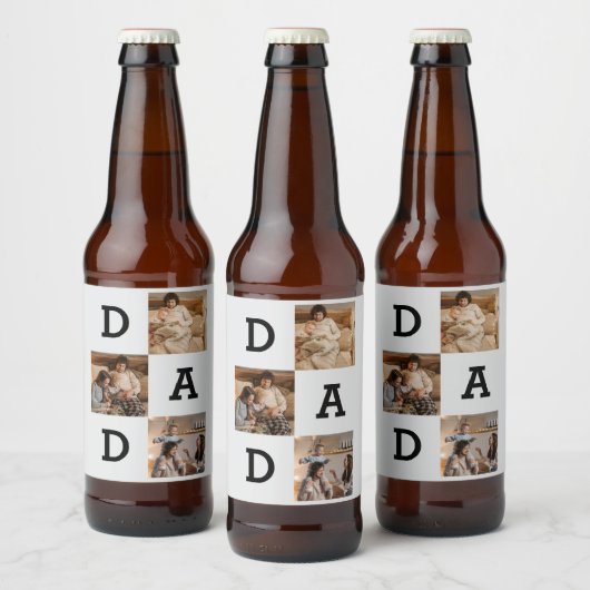 Vaderdag cadeau voor papa - Fotocollage | Bier Etiket (Flessen)