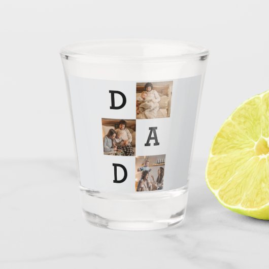 Vaderdag cadeau voor papa - Fotocollage | Shot Glas (Voorkant)