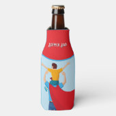 Vaderdag cadeau voor Super Dad Flesjeskoeler (Fles Voorkant)