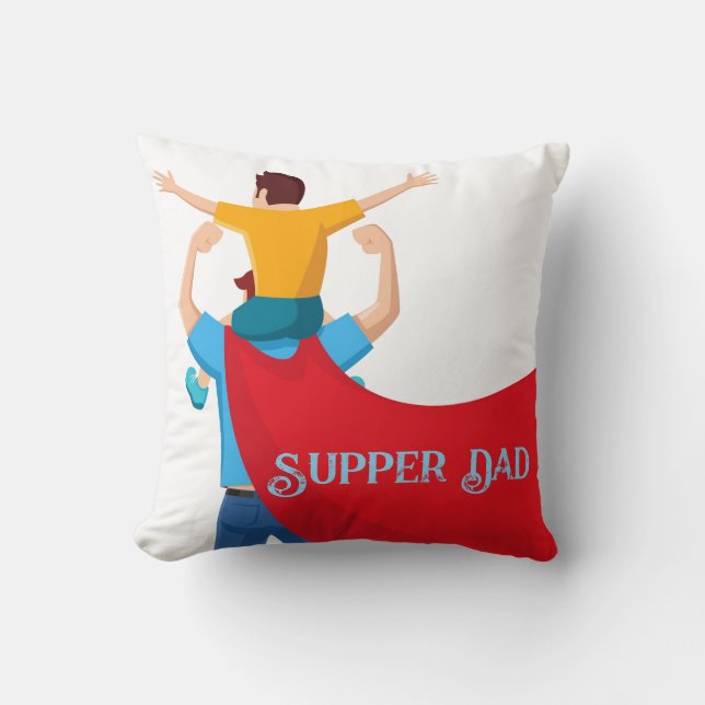Vaderdag cadeau voor Super Dad Kussen (Voorkant)