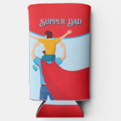 Vaderdag cadeau voor Super Dad Seltzer Blikjeskoeler (Voorkant)