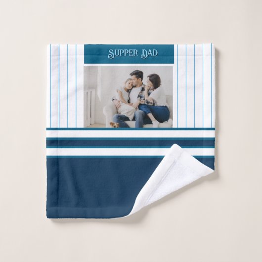Vaderdag cadeau voor Super Dad Washandje (Wasdoekje)