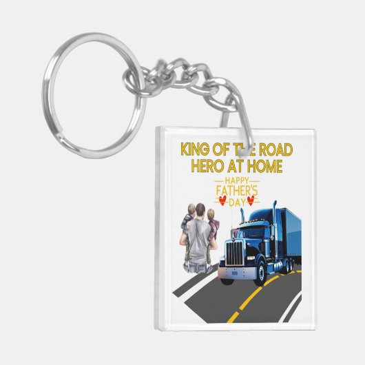 Vaderdag cadeau voor truckers Acryl Sleutelhanger (Voorkant Links)