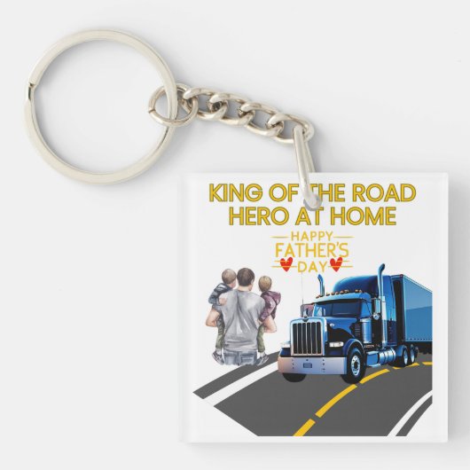 Vaderdag cadeau voor truckers Acryl Sleutelhanger (Voorkant)