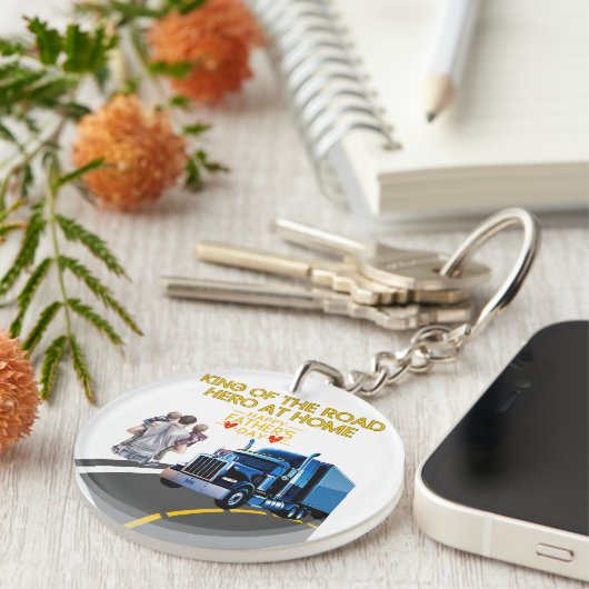 Vaderdag cadeau voor truckers sleutelhanger (Voorkant Rechts)