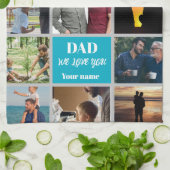 Vaderdag cadeau voor vader | Aangepaste foto & naa Theedoek (Gevouwen)