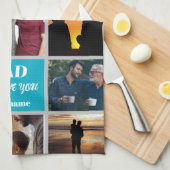 Vaderdag cadeau voor vader | Aangepaste foto & naa Theedoek (Quarter Fold)