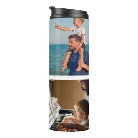 Vaderdag cadeau voor vader | Aangepaste foto Thermosbeker (Geroteerd rechts)