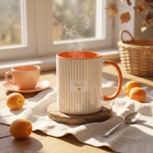 Vaderdag cadeau voor vader oranje strepen mok