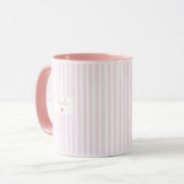 Vaderdag cadeau voor vader roze strepen mok (Voorkant links)