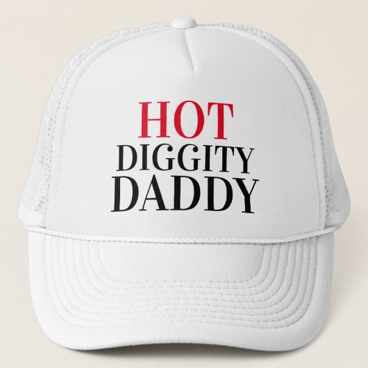 Vaderdag Cadeauidee Baseball HOT DIGGITY DADDY Trucker Pet (Voorkant)