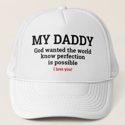 Vaderdag Cadeauidee MIJN DADDY IS PERFECTIE Trucker Pet (Voorkant)