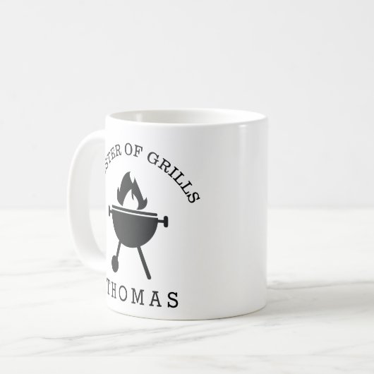 vaderdag Cadeaumeester Grills toevoegen Aangepaste Koffiemok (Voorkant links)