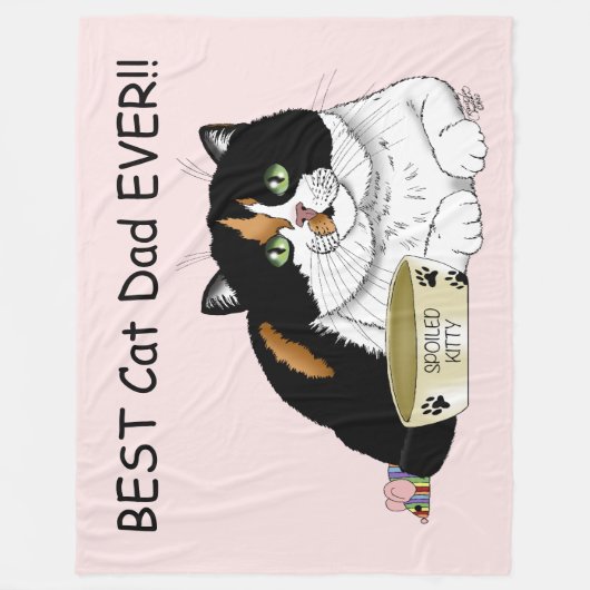 Vaderdag Calico Cat Fleece Deken (Voorkant)